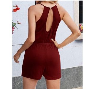 NEW• Atelier Jai Chic Meets Comfy Merlot Soft Romper w Pockets•XL